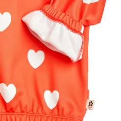 Hearts Hoodie in Red by Mini Rodini
