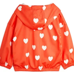 Hearts Hoodie in Red by Mini Rodini