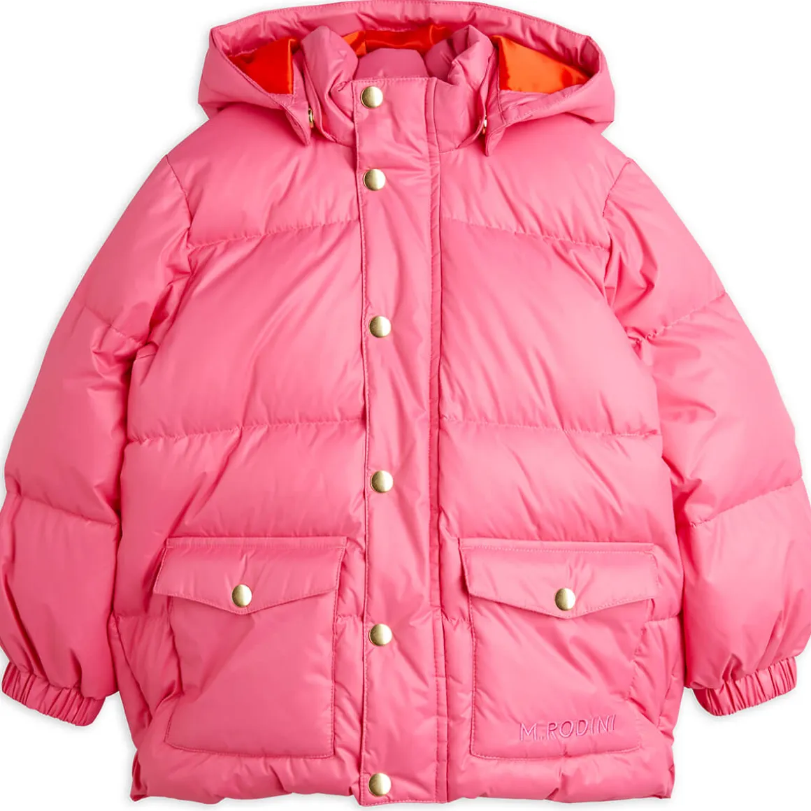 Heavy Hooded Puffer Jacket in Pink by Mini Rodini