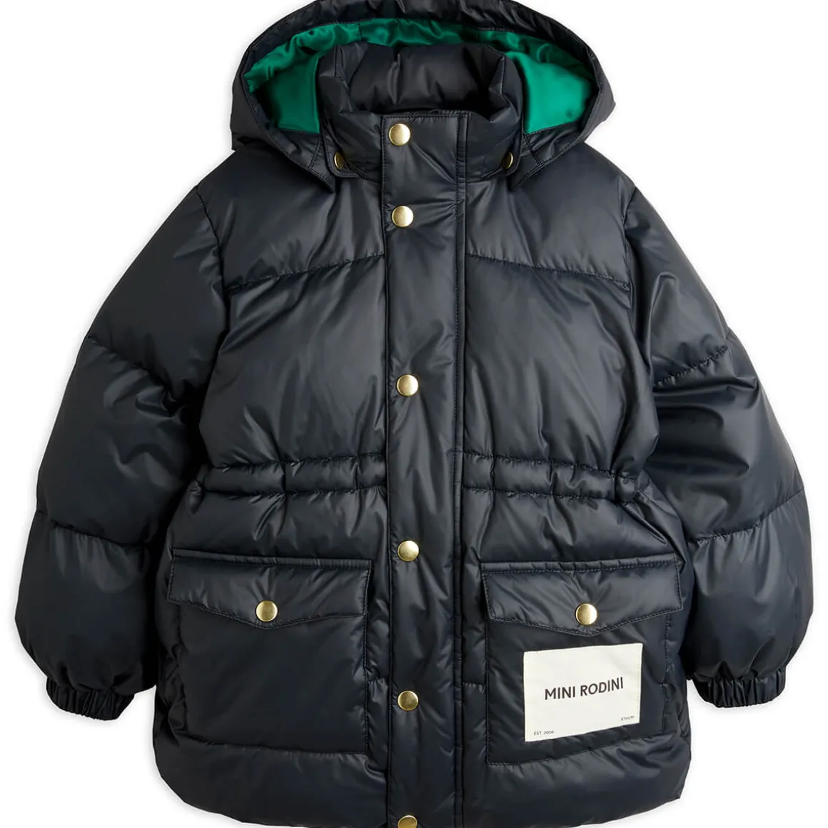 Heavy Hooded Puffer Jacket in Black by Mini Rodini