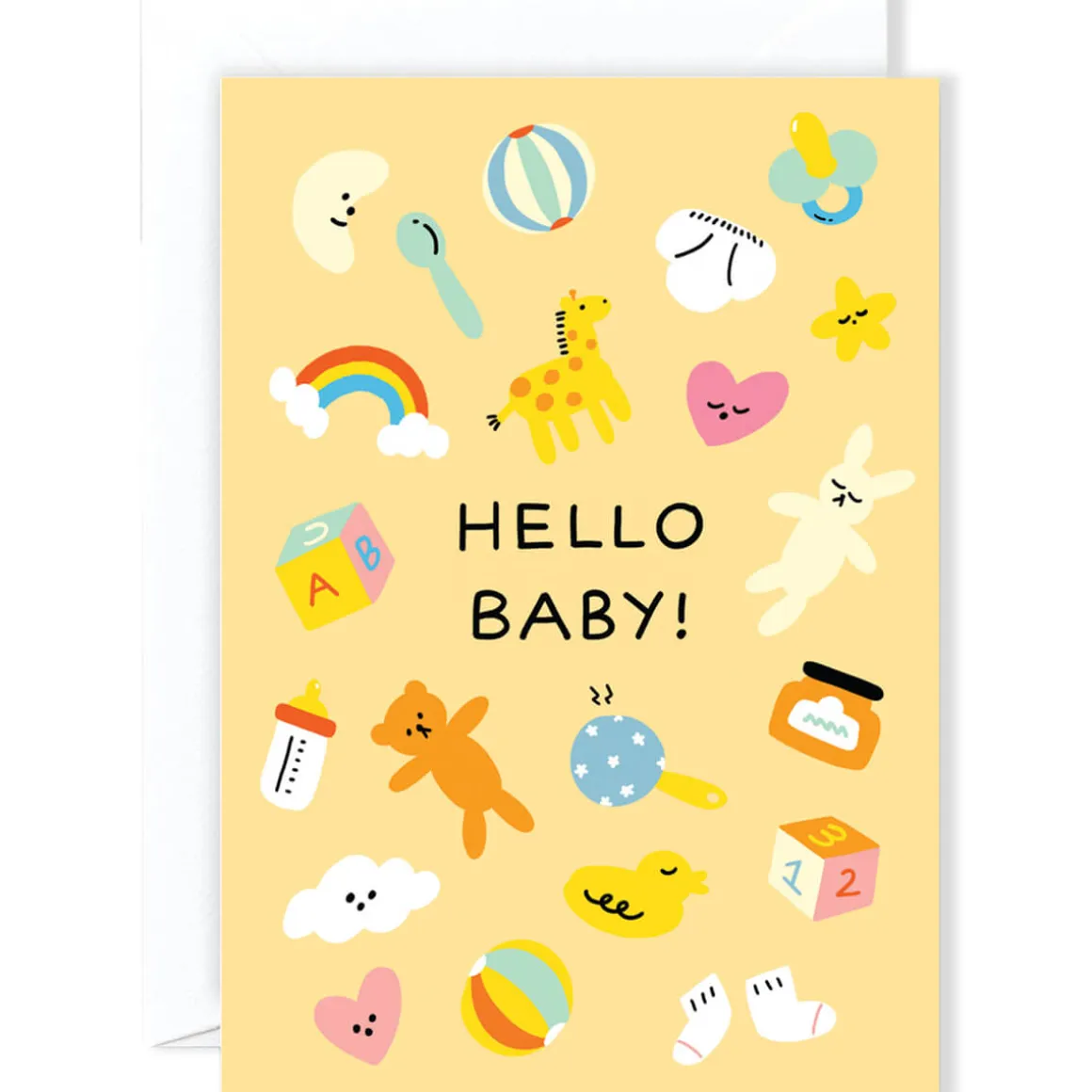 Hello Baby Greetings Card by Holly St Clair for Wrap