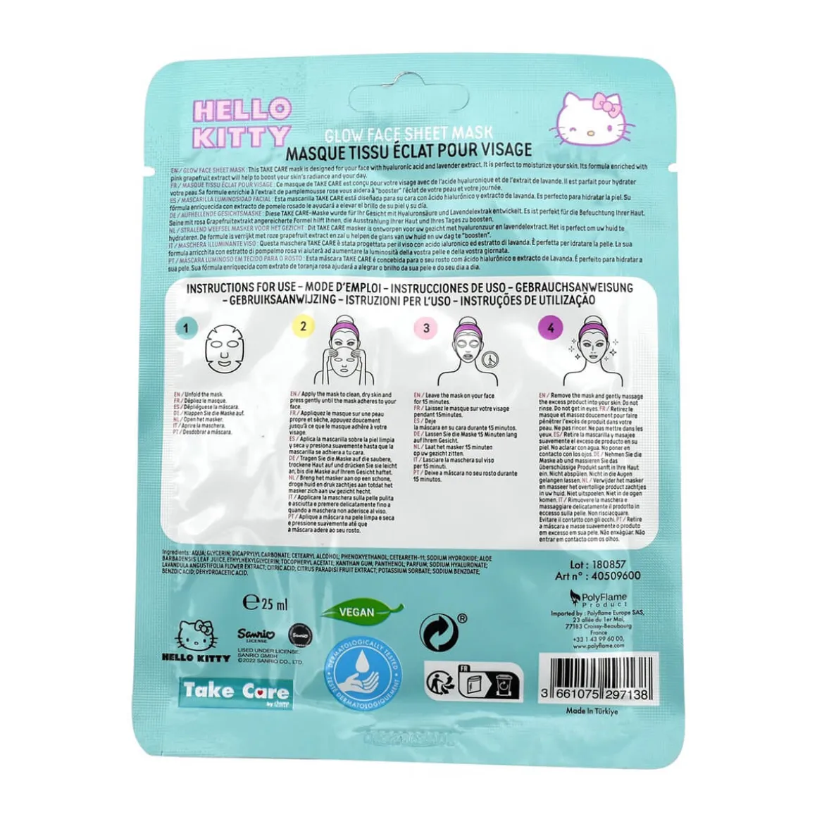 Hello Kitty Glow Face Tissue Mask by Take Care