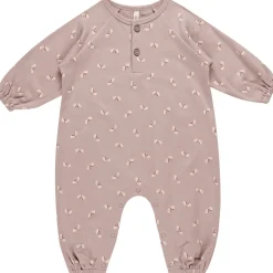 Henley Bubble Jumpsuit in Butterflies by Quincy Mae