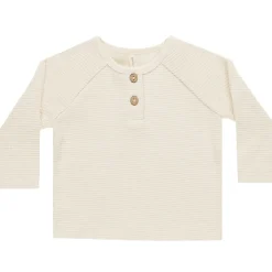 Henley Knit Top in Natural by Quincy Mae
