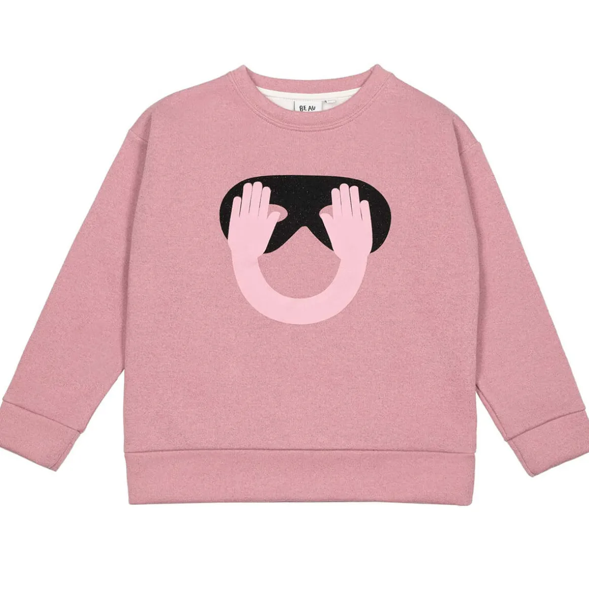 Hide and Seek Relaxed Fit Sweatshirt in Glitter Pink by Beau Loves