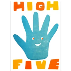 High 5 Letterpress Greetings Card by 1973