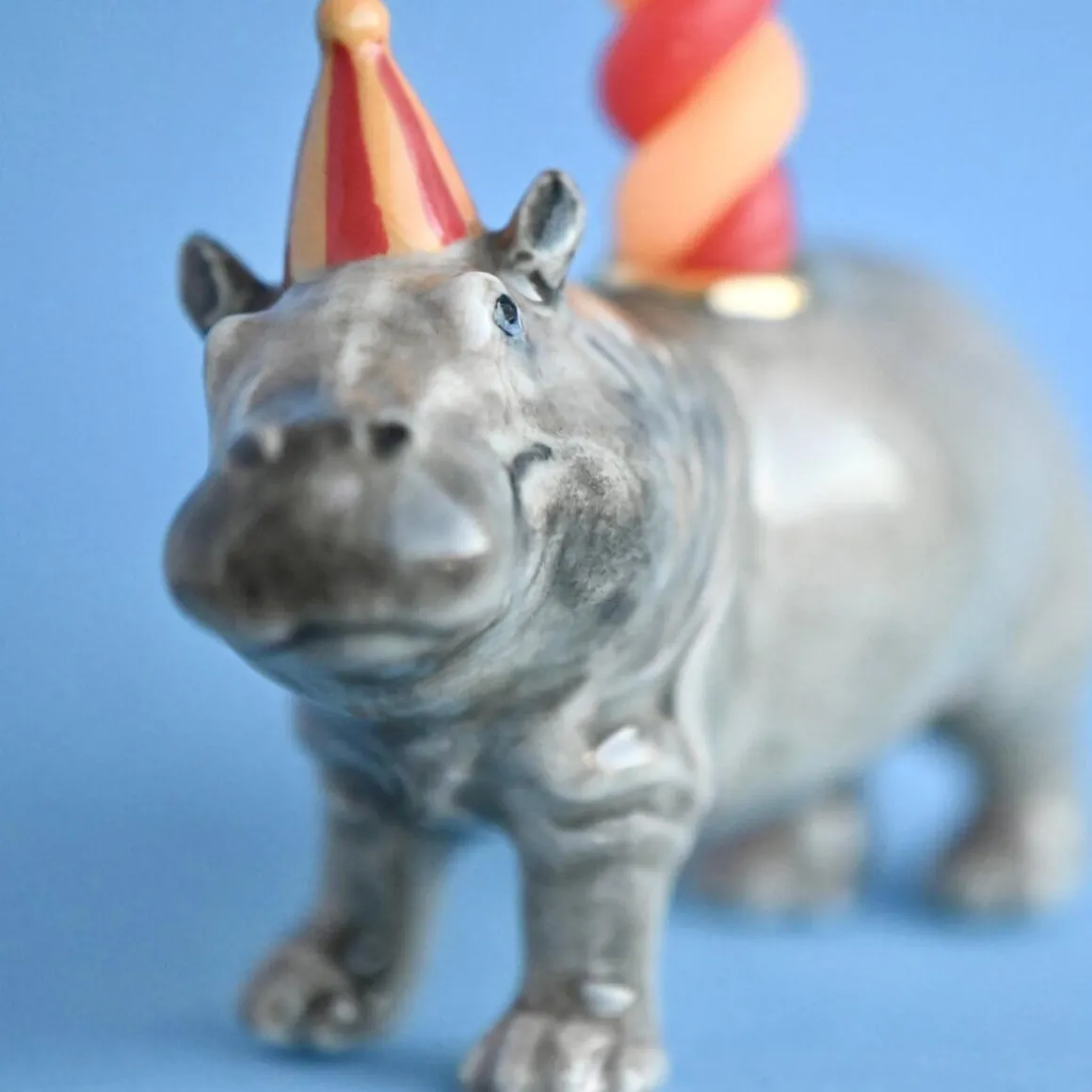 Hippo Ceramic Cake Topper by Camp Hollow