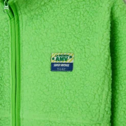 Hoktown Kid's Fleece Jacket in Neon Green Melange by American Vintage