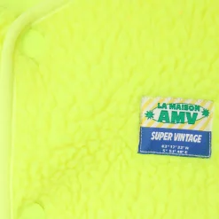 Hoktown Kid's Sleeveless Fleece Jacket in Neon Yellow by American Vintage
