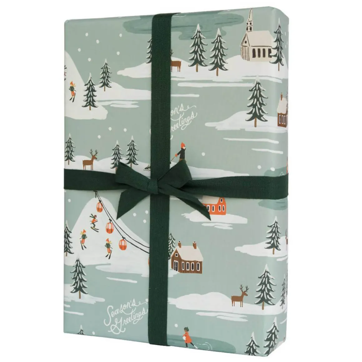 Holiday Snow Scene Christmas Gift Wrap (3 Sheets Pack) By Rifle Paper Co.