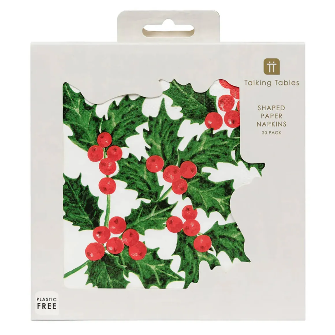 Holly Shaped Paper Napkins by Talking Tables