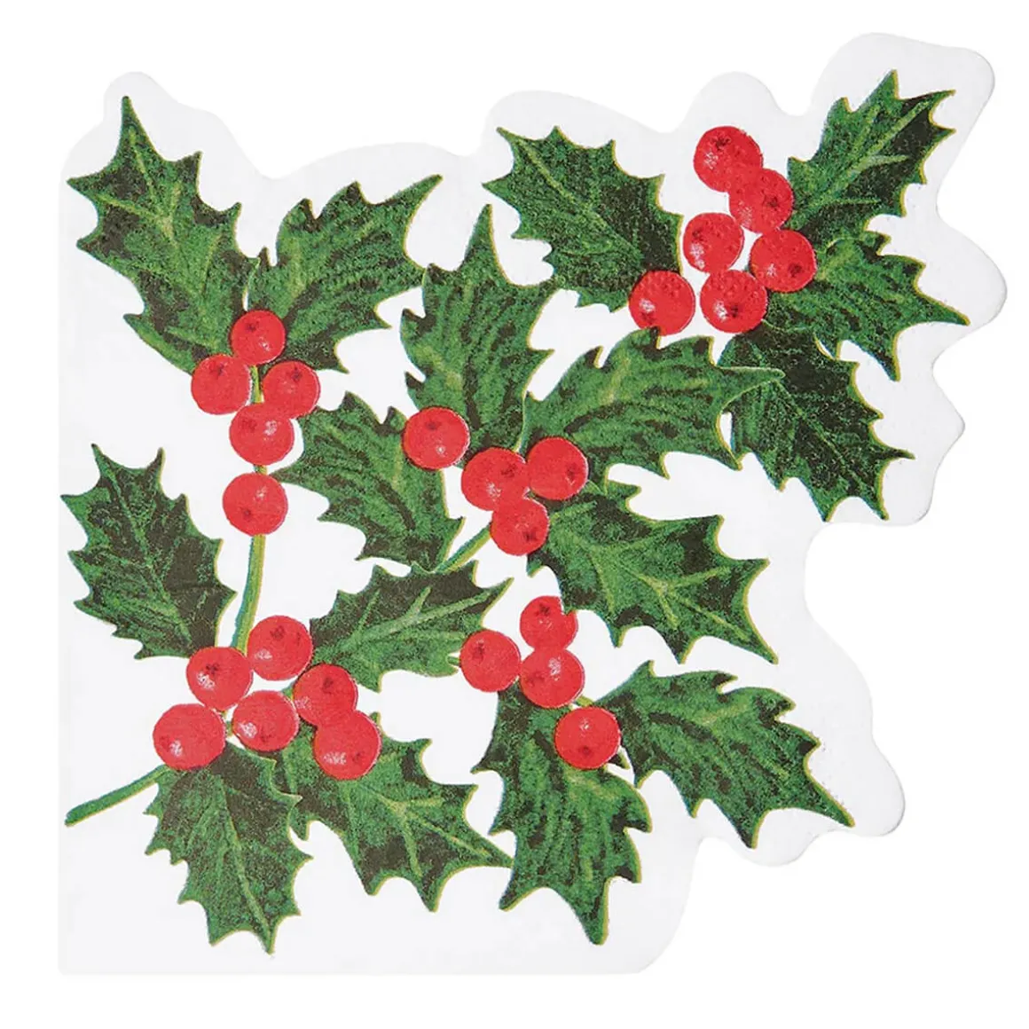 Holly Shaped Paper Napkins by Talking Tables