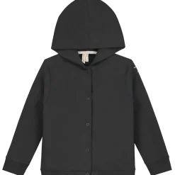 Hooded Cardigan in Nearly Black by Gray Label - Last One In Stock - 1-2 Years