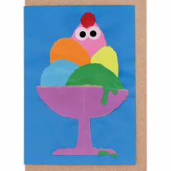 Hotdog In The Sundae Greetings Card by Jon Burgerman for Evermade