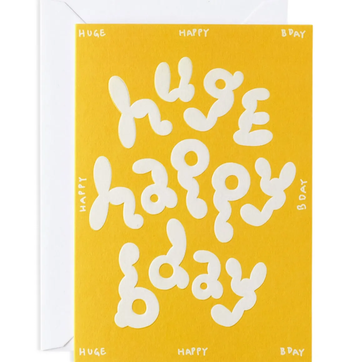 Huge Happy Bday Embossed Greetings Card by Micke Lindebergh for Wrap