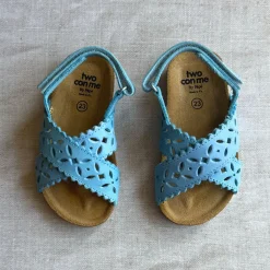 Ida Cut Out Sandals in Celeste Blue by PèPè