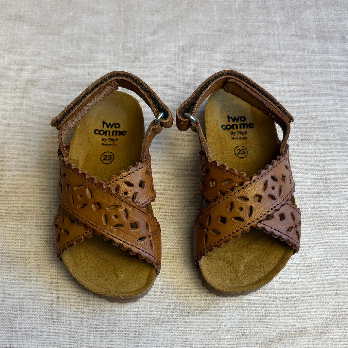 Ida Cut Out Sandals in Cuoio Brown by PèPè