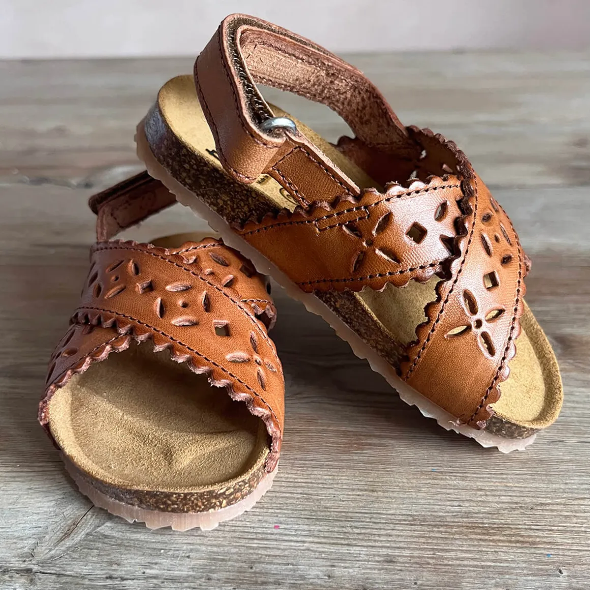 Ida Cut Out Sandals in Cuoio Brown by PèPè