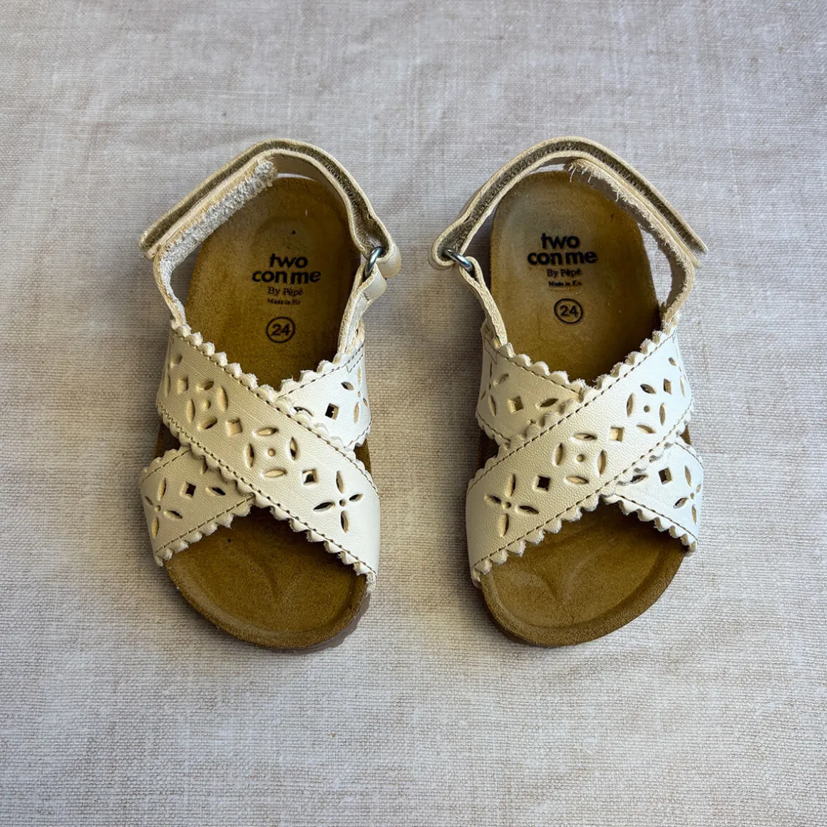 Ida Cut Out Sandals in Latte by PèPè