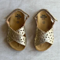 Ida Cut Out Sandals in Oro Gold by PèPè