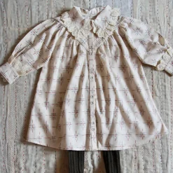 Ikat Dress in Ivory by Bonjour - Last Ones In Stock - 2-8 Years