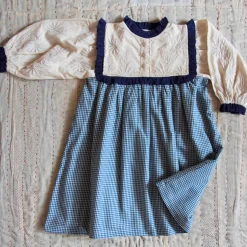 Ines Dress in Blue Vichy Check by Bonjour - Last Ones In Stock - 10-12 Years