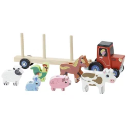 Ingela P. Arrhenius Tractor and Trailer with Animals Stacking Toy by Vilac