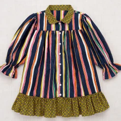 Ingrid Dress in Moonlight Watercolor Stripe by Misha & Puff - Last Ones In Stock - 3-4 Years