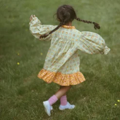 Ingrid Dress in Vert Trellis by Misha & Puff - Last Ones In Stock - 4-6 Years