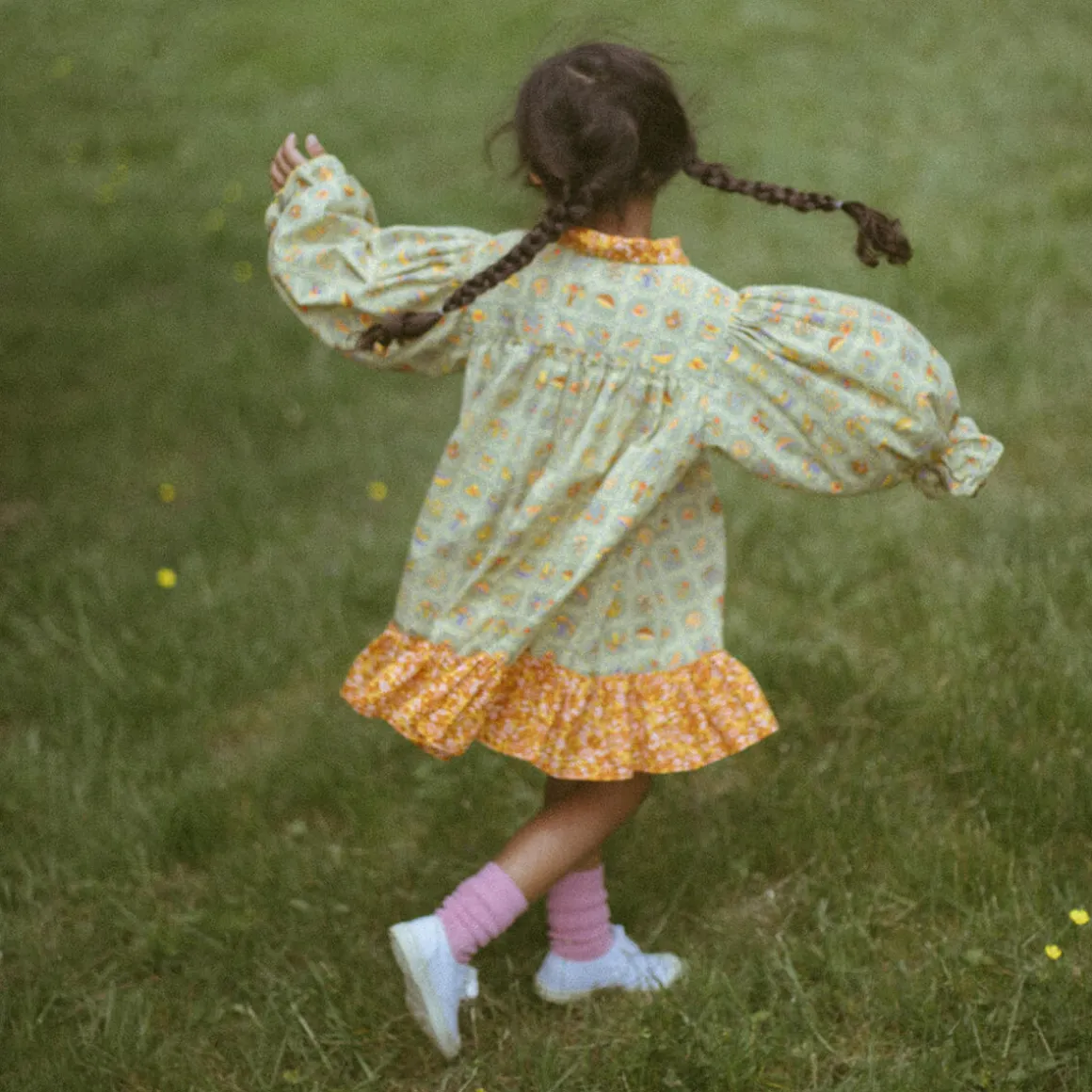 Ingrid Dress in Vert Trellis by Misha & Puff - Last Ones In Stock - 4-6 Years