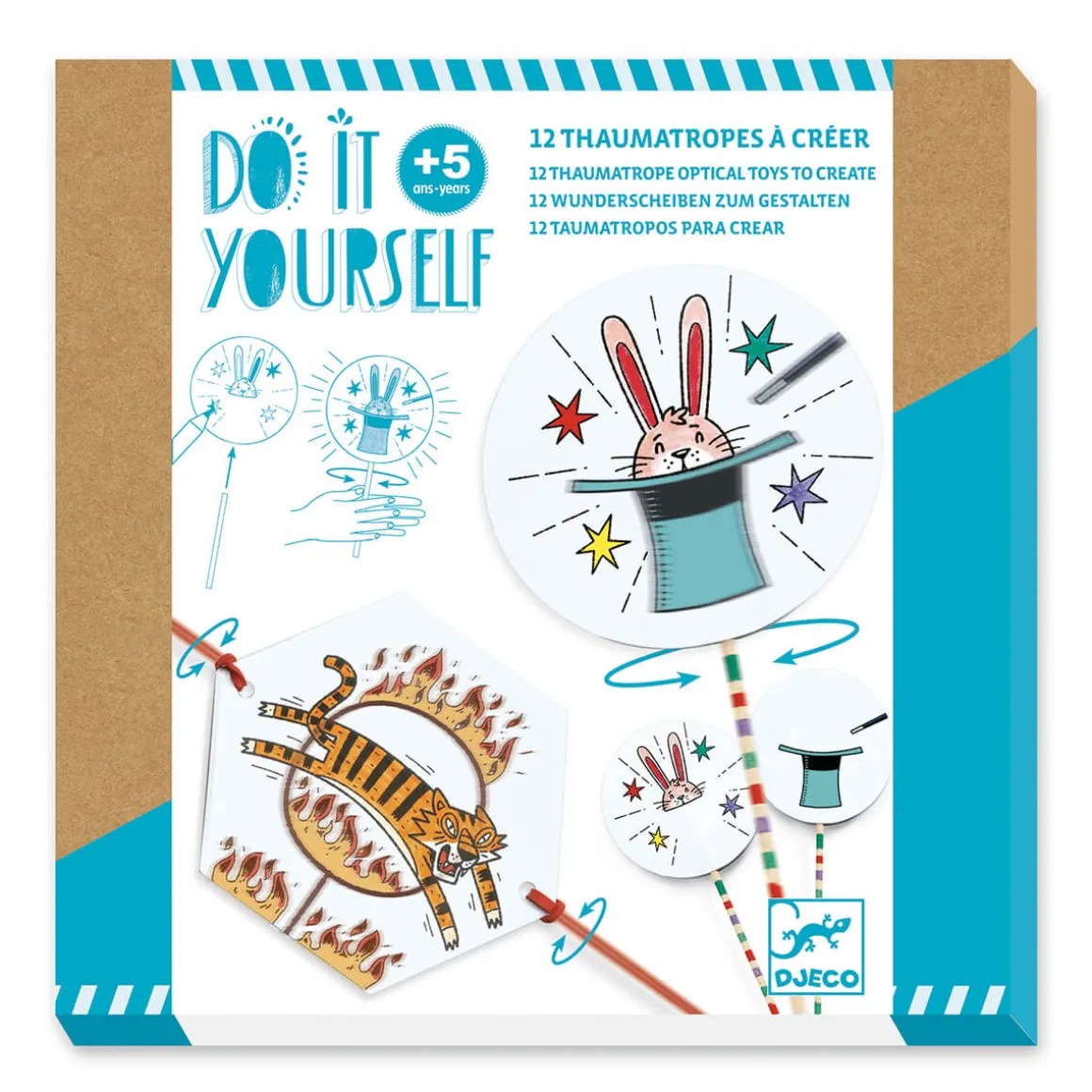 In The Ring Thaumatrope Optical Toy DIY Craft Kit by Djeco