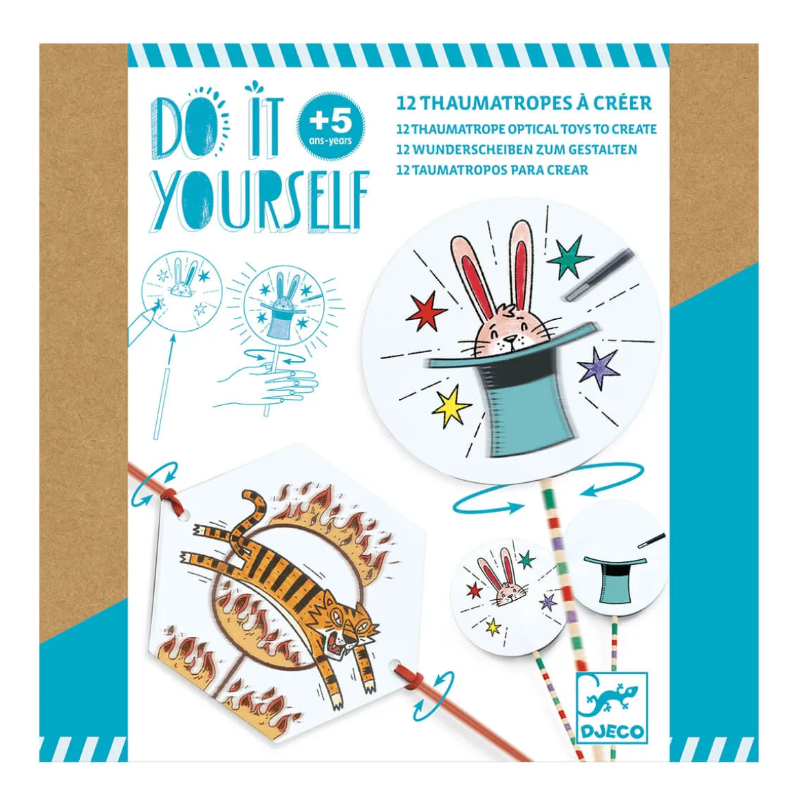 In The Ring Thaumatrope Optical Toy DIY Craft Kit by Djeco