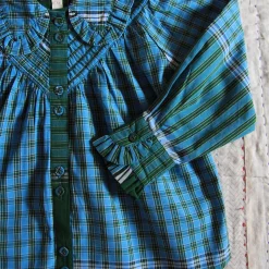 Iris Blouse in Green Lungi Check by Bonjour
