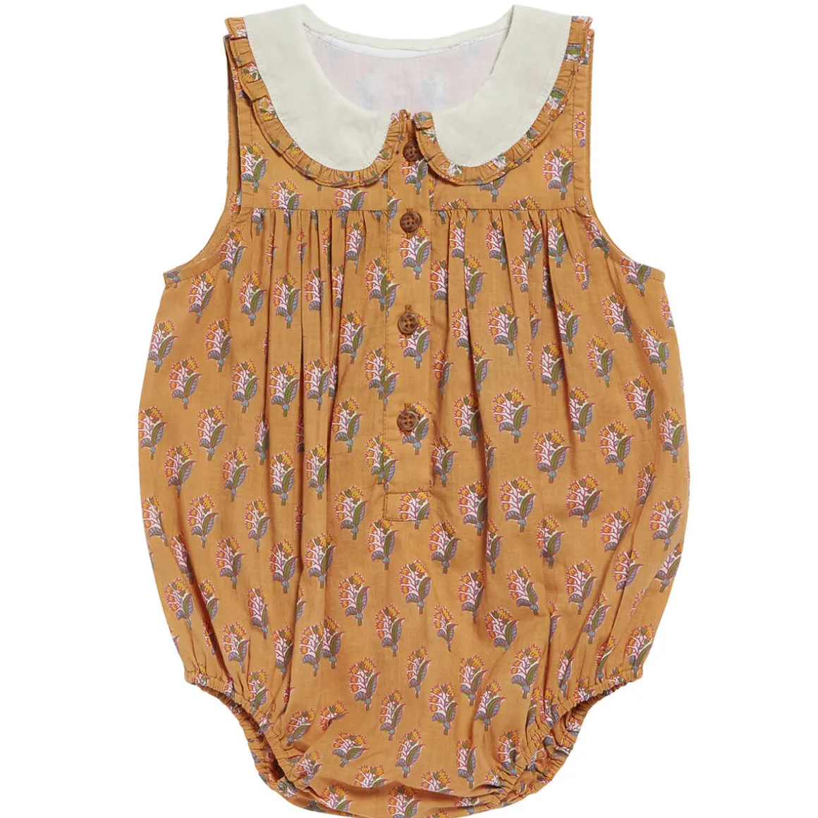Iris Romper in Saffron Floral by Little Cotton Clothes