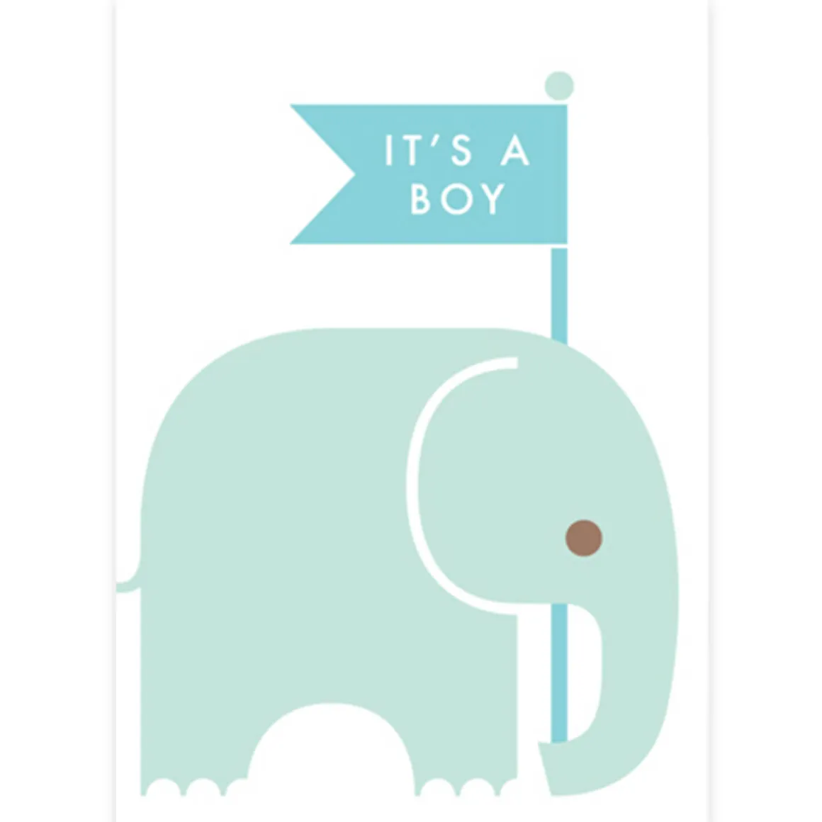 It's A Boy Elephant Baby Greetings Card by Dicky Bird