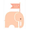 It's A Girl Elephant Baby Greetings Card by Dicky Bird