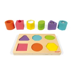 I Wood Shapes and Sounds 6 Block Puzzle by Janod