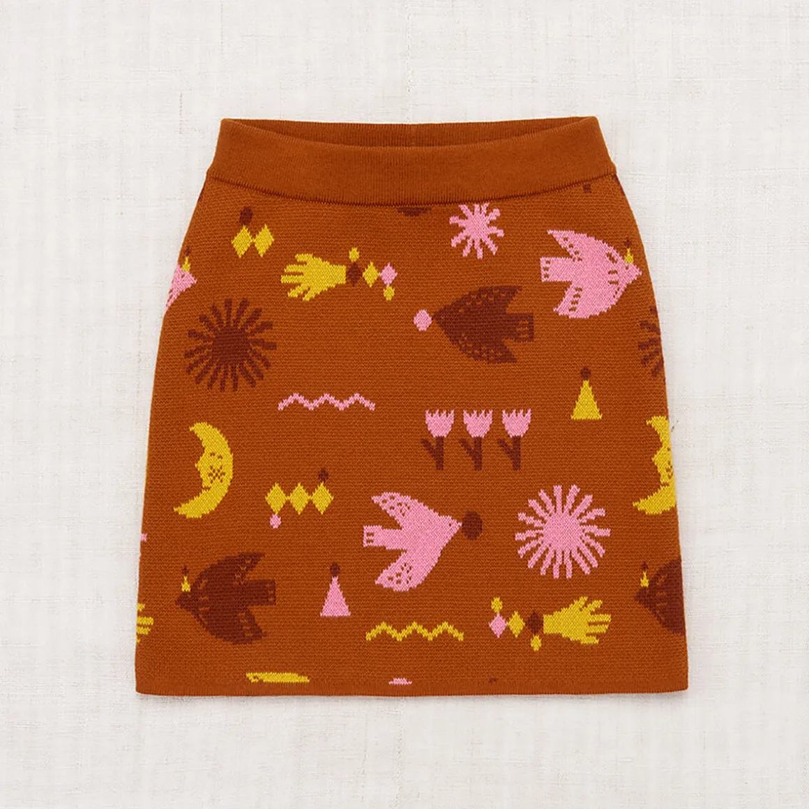 Jacqueline Skirt in Gingerbread Daleyden Fête Jacquard by Misha & Puff - Last Ones In Stock - 3-4 Years