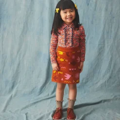 Jacqueline Skirt in Gingerbread Daleyden Fête Jacquard by Misha & Puff - Last Ones In Stock - 3-4 Years