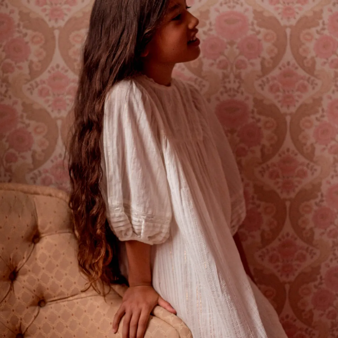 Jasmine Dress in Vintage White by Faune
