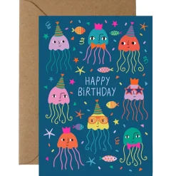 Jellyfish Party Greetings Card by Mifkins