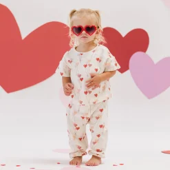 Jersey Tee + Pant Set in Heart Balloons by Quincy Mae
