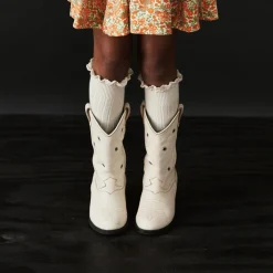 Josephine Lace Trim Ribbed Knee High Socks in Doux Agneaux by Collegien