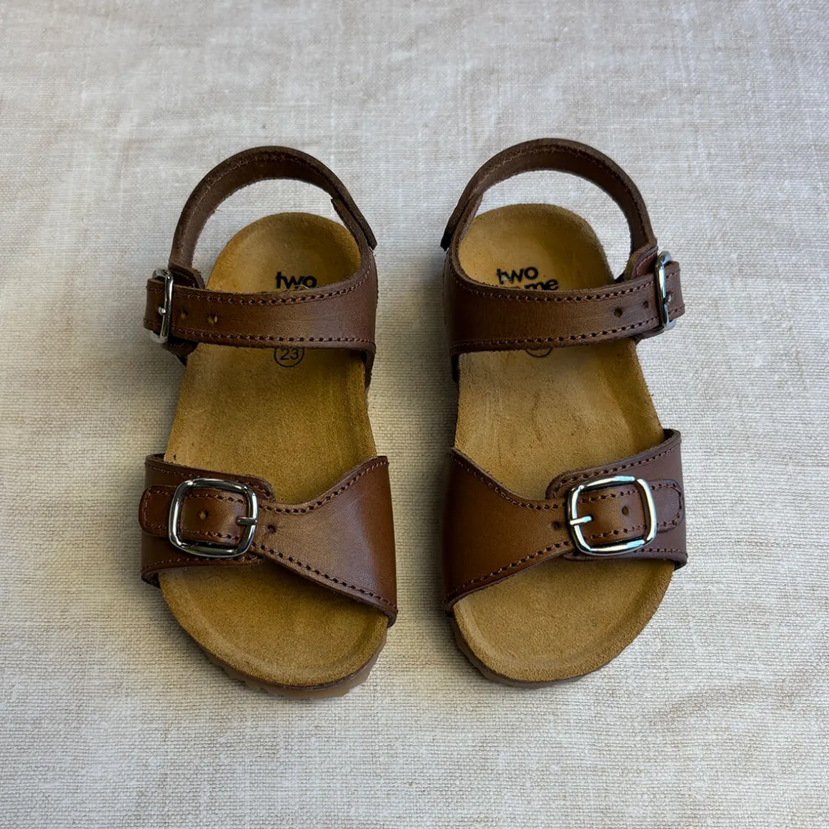 Joyce Buckle Sandals in Cuoio Brown by PèPè