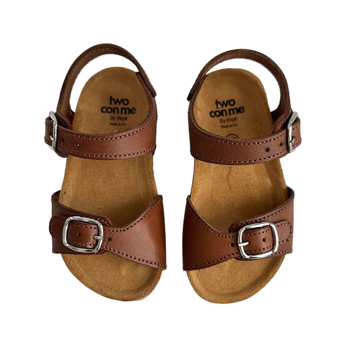 Joyce Buckle Sandals in Cuoio Brown by PèPè