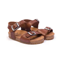 Joyce Buckle Sandals in Cuoio Brown by PèPè