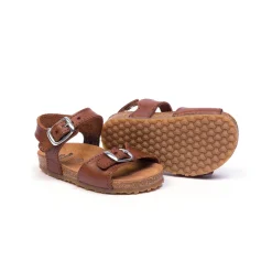 Joyce Buckle Sandals in Cuoio Brown by PèPè