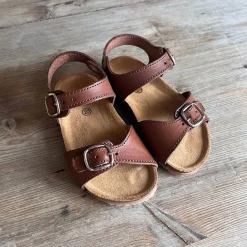 Joyce Buckle Sandals in Cuoio Brown by PèPè