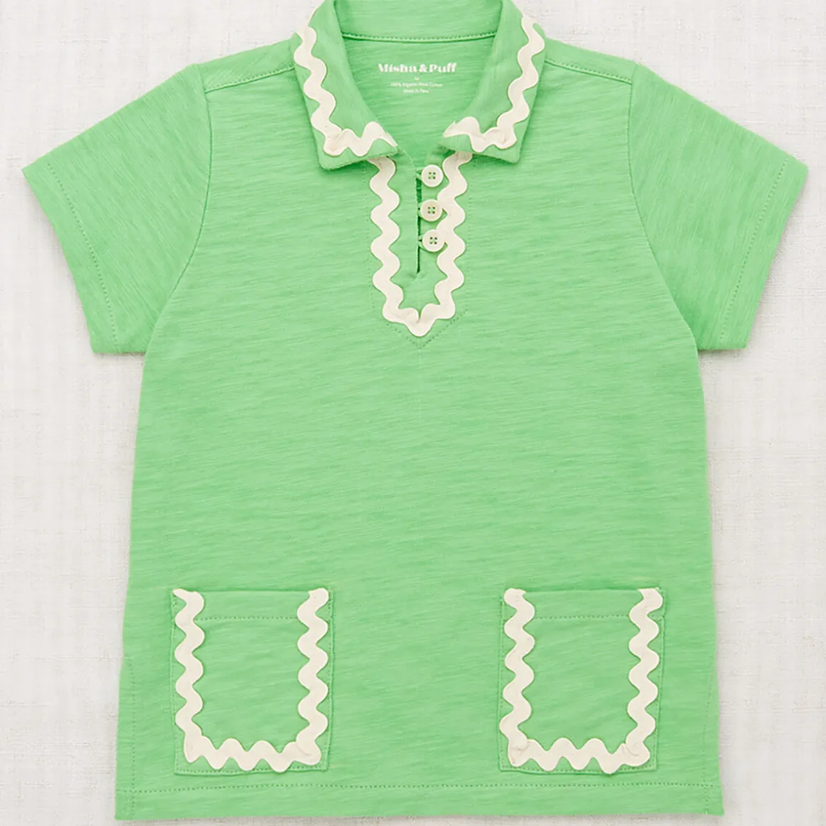 Jumbo Rickrack Leisure Polo in Popsicle by Misha & Puff - Last Ones In Stock - 4-8 Years