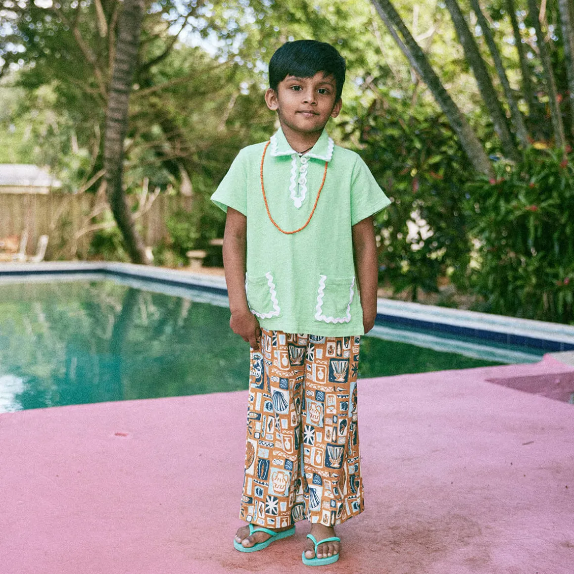 Jumbo Rickrack Leisure Polo in Popsicle by Misha & Puff - Last Ones In Stock - 4-8 Years